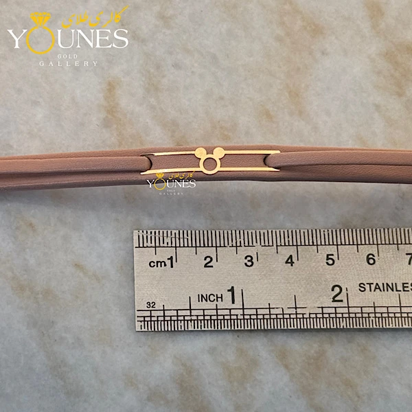 دستبند طلا چرم زنانه میکی موس